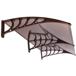 Vchodová strieška 200x95 cm SPRINGOS POLYROOF hnedá