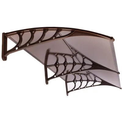 Vchodová strieška 200x95 cm SPRINGOS POLYROOF hnedá