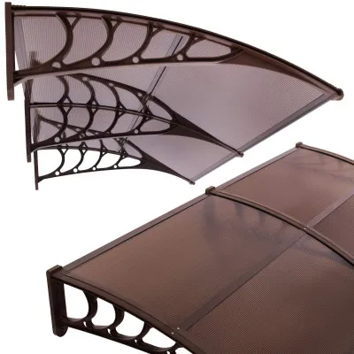 Vchodová strieška 200x95 cm SPRINGOS POLYROOF hnedá