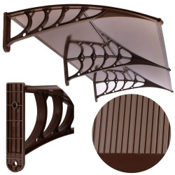 Vchodová strieška 200x95 cm SPRINGOS POLYROOF hnedá