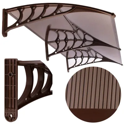 Vchodová strieška 200x95 cm SPRINGOS POLYROOF hnedá