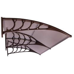 Vchodová strieška 200x95 cm SPRINGOS POLYROOF hnedá