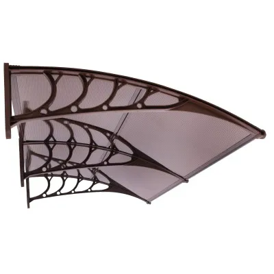 Vchodová strieška 200x95 cm SPRINGOS POLYROOF hnedá