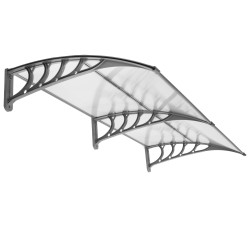 Vchodová strieška 200x95 cm SPRINGOS POLYROOF sivá/transparentná