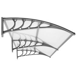 Vchodová strieška 200x95 cm SPRINGOS POLYROOF sivá/transparentná