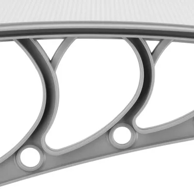 Vchodová strieška 200x95 cm SPRINGOS POLYROOF sivá/transparentná