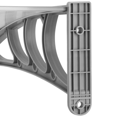 Vchodová strieška 200x95 cm SPRINGOS POLYROOF sivá/transparentná