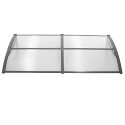Vchodová strieška 200x95 cm SPRINGOS POLYROOF sivá/transparentná