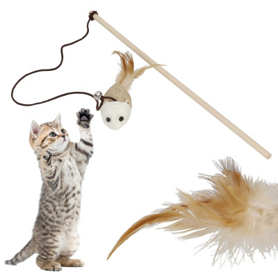 Hračka pre mačky - Udica s myškou a zvončekom 40 cm SPRINGOS PA1071