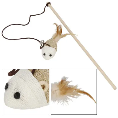 Hračka pre mačky - Udica s myškou a zvončekom 40 cm SPRINGOS PA1071