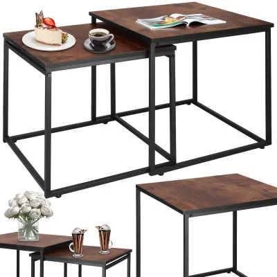 2x Konferenčný stolík SPRINGOS HF0024 hnedý