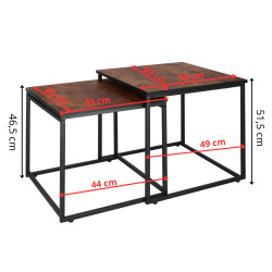 2x Konferenčný stolík SPRINGOS HF0024 hnedý