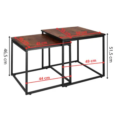 2x Konferenčný stolík SPRINGOS HF0024 hnedý