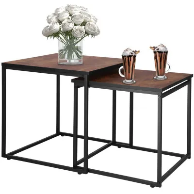 2x Konferenčný stolík SPRINGOS HF0024 hnedý