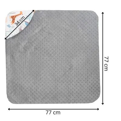 Zavinovačka do autosedačky obojstranná 77x77 cm SPRINGOS SAFARI sivá