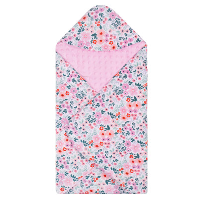 Zavinovačka do autosedačky obojstranná 77x77 cm SPRINGOS FLOWER ružová