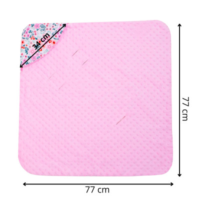 Zavinovačka do autosedačky obojstranná 77x77 cm SPRINGOS FLOWER ružová