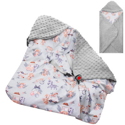 Zavinovačka do autosedačky obojstranná 77x77 cm SPRINGOS ZOO sivá