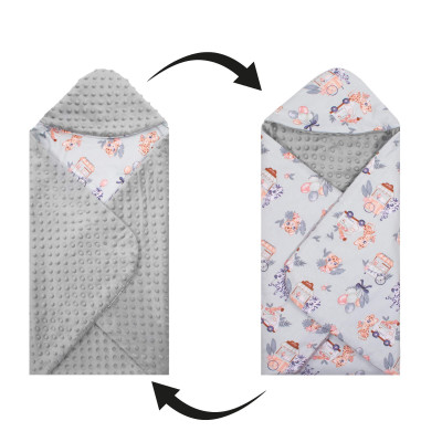 Zavinovačka do autosedačky obojstranná 77x77 cm SPRINGOS ZOO sivá