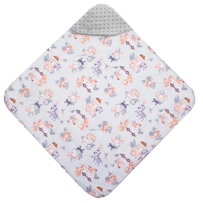 Zavinovačka do autosedačky obojstranná 77x77 cm SPRINGOS ZOO sivá