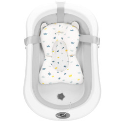 Vanička pre bábätko s teplomerom + podložka skladacia 40L SPRINGOS MIZZY sivá