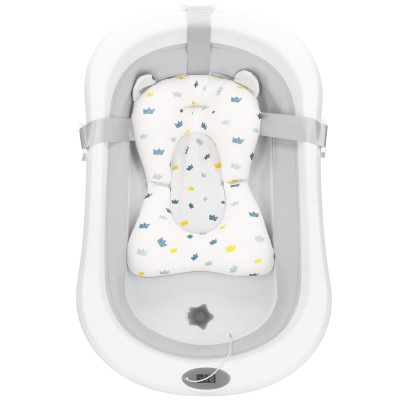 Vanička pre bábätko s teplomerom + podložka skladacia 40L SPRINGOS MIZZY sivá