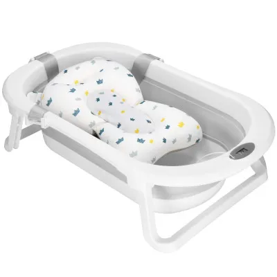 Vanička pre bábätko s teplomerom + podložka skladacia 40L SPRINGOS MIZZY sivá