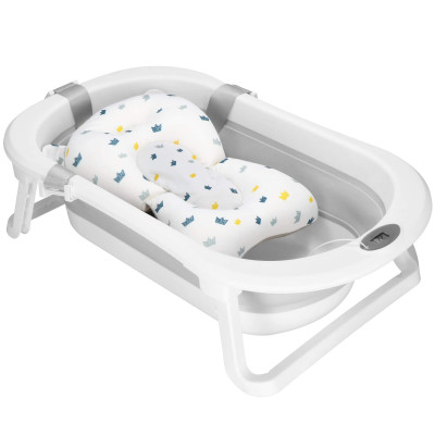 Vanička pre bábätko s teplomerom + podložka skladacia 40L SPRINGOS MIZZY sivá