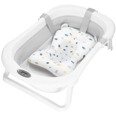 Vanička pre bábätko s teplomerom + podložka skladacia 40L SPRINGOS MIZZY sivá