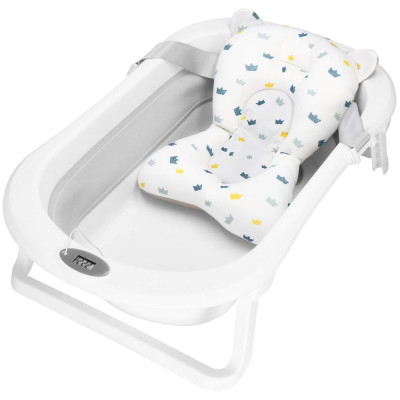 Vanička pre bábätko s teplomerom + podložka skladacia 40L SPRINGOS MIZZY sivá