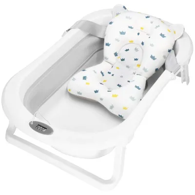 Vanička pre bábätko s teplomerom + podložka skladacia 40L SPRINGOS MIZZY sivá