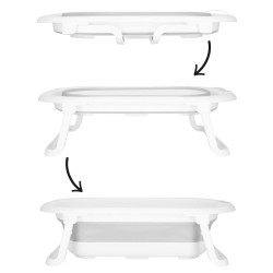 Vanička pre bábätko s teplomerom + podložka skladacia 40L SPRINGOS MIZZY sivá