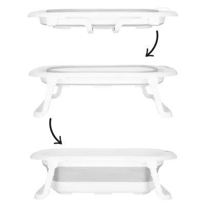 Vanička pre bábätko s teplomerom + podložka skladacia 40L SPRINGOS MIZZY sivá