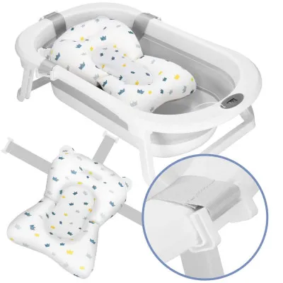 Vanička pre bábätko s teplomerom + podložka skladacia 40L SPRINGOS MIZZY sivá