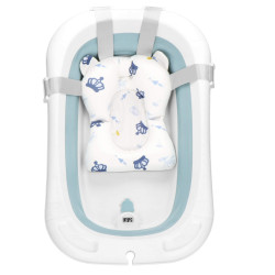 Vanička pre bábätko s teplomerom + podložka skladacia 35L SPRINGOS TINNIO modrá
