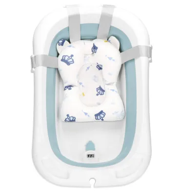 Vanička pre bábätko s teplomerom + podložka skladacia 35L SPRINGOS TINNIO modrá