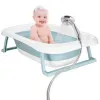 Vanička pre bábätko s teplomerom + podložka skladacia 35L SPRINGOS TINNIO modrá