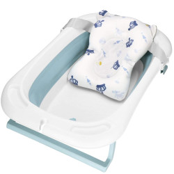 Vanička pre bábätko s teplomerom + podložka skladacia 35L SPRINGOS TINNIO modrá