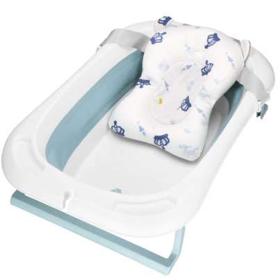 Vanička pre bábätko s teplomerom + podložka skladacia 35L SPRINGOS TINNIO modrá
