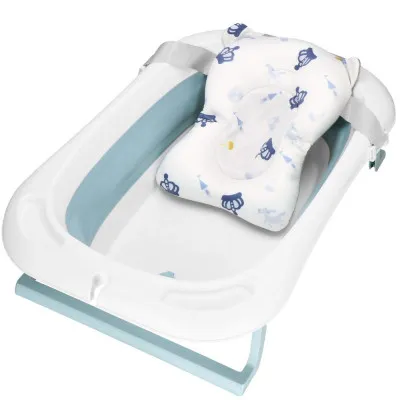Vanička pre bábätko s teplomerom + podložka skladacia 35L SPRINGOS TINNIO modrá