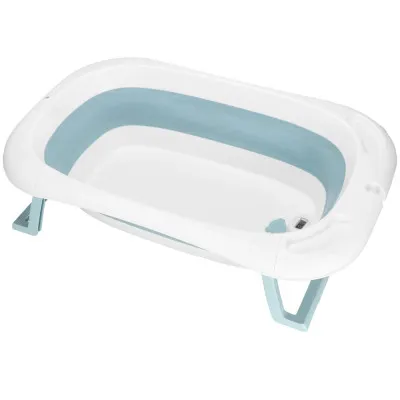 Vanička pre bábätko s teplomerom + podložka skladacia 35L SPRINGOS TINNIO modrá