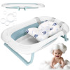 Vanička pre bábätko s teplomerom + podložka skladacia 35L SPRINGOS TINNIO modrá