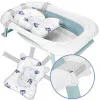 Vanička pre bábätko s teplomerom + podložka skladacia 35L SPRINGOS TINNIO modrá