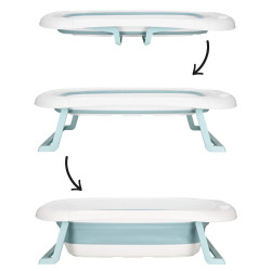 Vanička pre bábätko s teplomerom + podložka skladacia 35L SPRINGOS TINNIO modrá