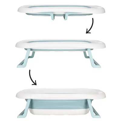 Vanička pre bábätko s teplomerom + podložka skladacia 35L SPRINGOS TINNIO modrá