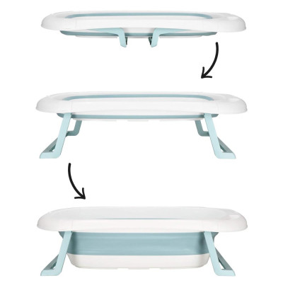 Vanička pre bábätko s teplomerom + podložka skladacia 35L SPRINGOS TINNIO modrá