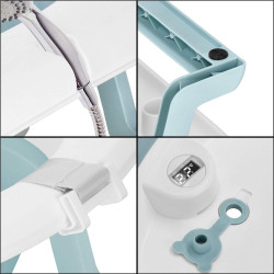 Vanička pre bábätko s teplomerom + podložka skladacia 35L SPRINGOS TINNIO modrá