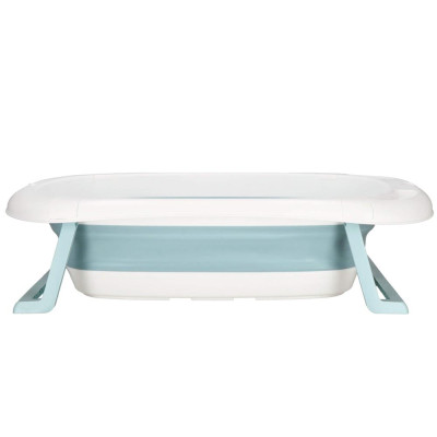 Vanička pre bábätko s teplomerom + podložka skladacia 35L SPRINGOS TINNIO modrá