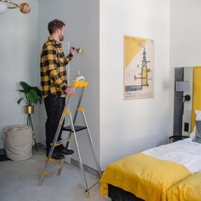 Hliníkové schodíky 4 stupne jednostranné DRABEST ALD4 MAX