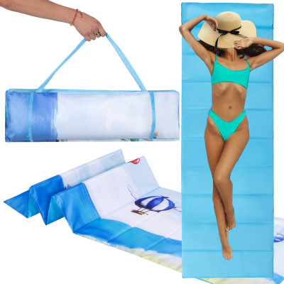 Plážové lehátko s vankúšom 180x60 cm SPRINGOS PM0014 modré